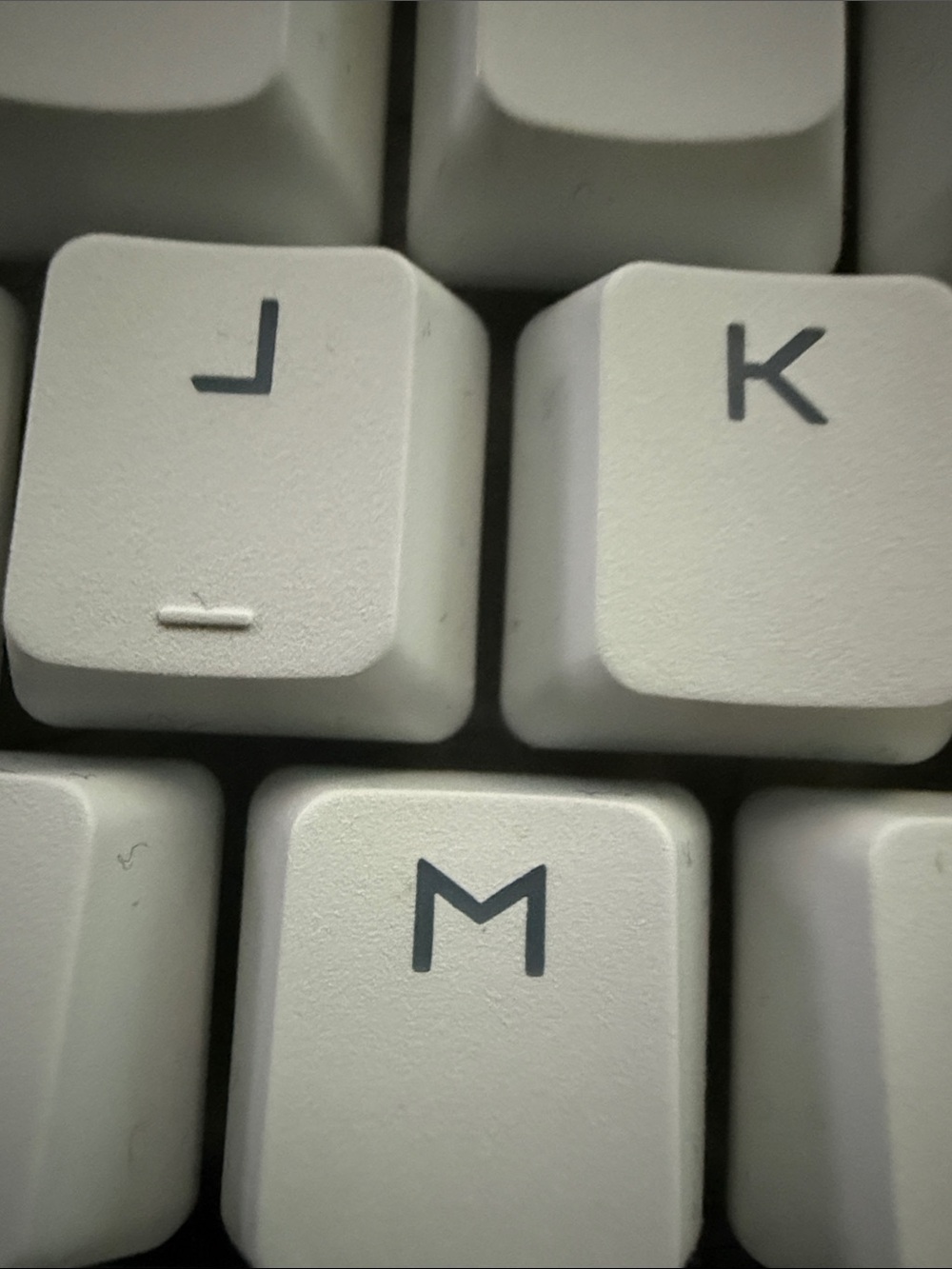 White Keyboard Keycaps Set — J K M Keys